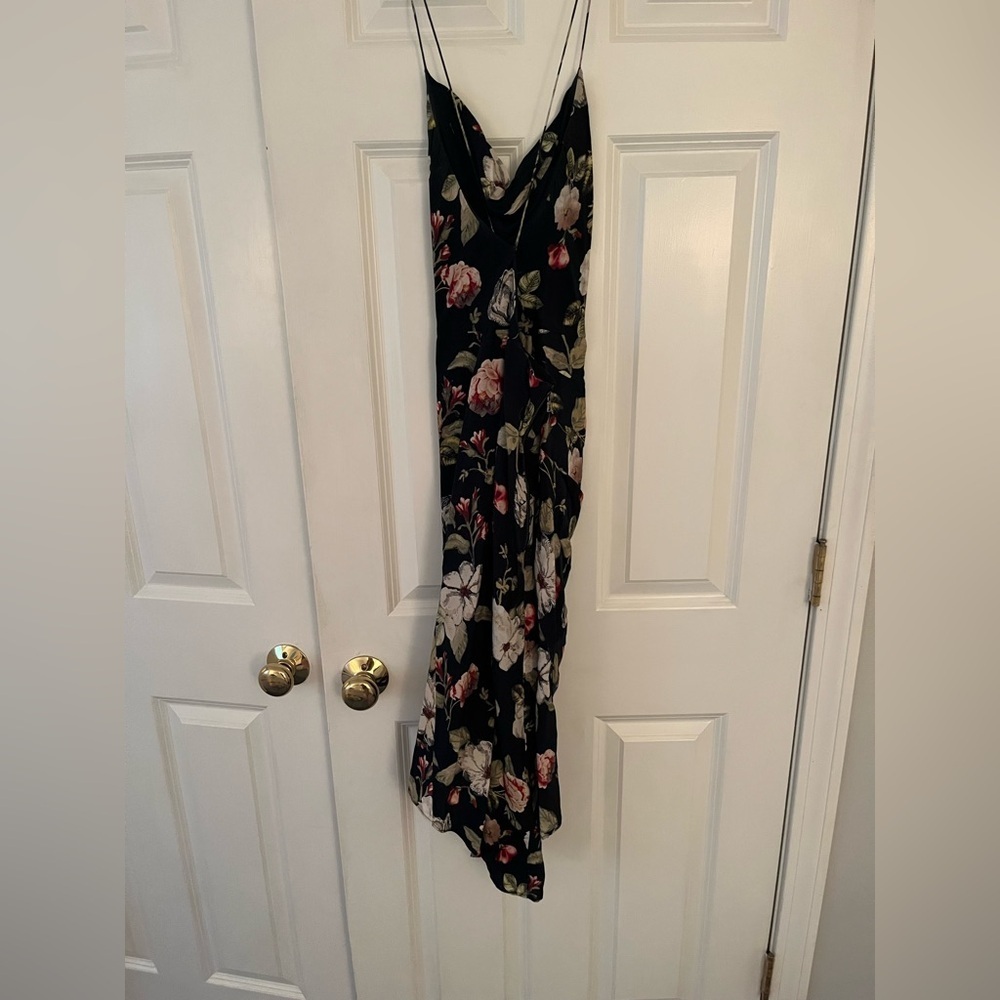 Alice + Olivia Reena Wrap-Effect Matte Satin Dress - Picture 9 of 10